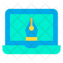 Laptop Design Pen Tool Icon