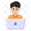 Freelancing Laptop User Freelancer Icon