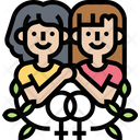 Lesbian Women Couple Icon