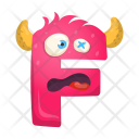 Letter F Monster Icon