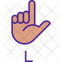 Letter L In American Sign Language Icon