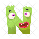 Letter N Monster Icon
