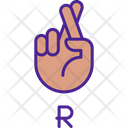 Letter R In American Sign Language Icon