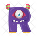 Letter R Monster Icon