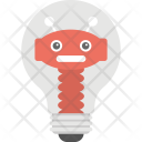Light Bulb Robot Icon