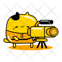 Lindo Gato Mascota Camarografos Profesion Icono