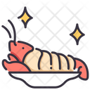 Lobster On Dish Lobster Seafood Icon