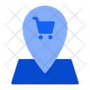 Location With Cart Shopping Location Shop Location Icon