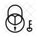 Heart Key Lock Icon