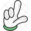 Loser Symbol Hand Gesture Cartoon Hand Icon