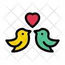 Love Birds Heart Icon