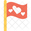 Flag Heart Sign Icon