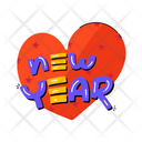 Love New Year Heart New Year Icon