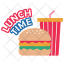 Lunch Time Fast Food Burger Icon