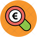 Magnifying Euro Zoom Icon