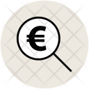 Magnifying Euro Sign Icon