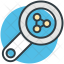 Magnifying Glass Molecules Icon