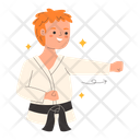 Male Karate Player Karate Judo Icon