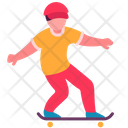 Male Playing Skateboard Icon