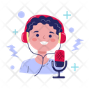 Male Podcaster Boy Icon