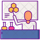 Male Teacher In Laboratory Icon