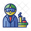 Male Teacher In Laboratory Icon