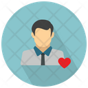 Male User With Heart Icon