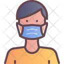 Male Wear Face Mask Icon