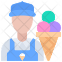 Man Ice Cream Seller Icon
