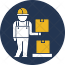 Man Lifting Box Shipping Parcel Package Delivery Icon