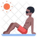 Man Sit Sunbath Sunbath Summer Icon