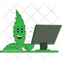 Marijuana Work On Laptop Icon