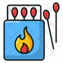 Matchbox Matchstick Flame Stick Icon
