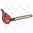 Matchstick Matchbox Flaming Fire Icon