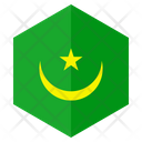 Mauritania Flag Hexagon Icon