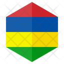Mauritius Flag Hexagon Icon