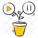 Potted Plant Media Buttons Media Controls Icon