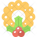Mistletoe Wreath Merry Icon