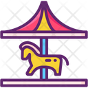 Merry Go Round Carousel Amusement Park Icon
