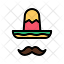 Mexican Hat And Mustache Icon
