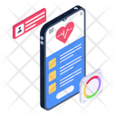 Healthcare App Online Healthcare Mobile Cardiogram Icon