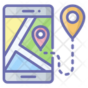Online Navigation Route Mobile Location Icon