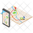 Mobile Navigation Gps Tracker Route Icon