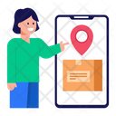 Mobile Parcel Tracking Icon