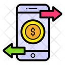 Mobile Transaction Online Money Flow Ebanking Icon