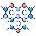 Molecular Structure Connection Chain Network Icon