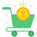 Money Cart Dollar Trolley Pushcart Icon