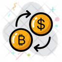 Money Exchange Dollar And Bitcoin Money Icon