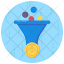 Money Filtration Data Conversion Sales Funnel Icon