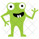 Cartoon Monster Frog Alien Halloween Monster Icon